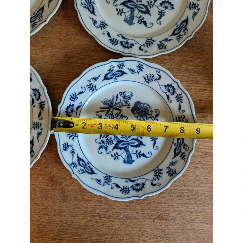 Blue Danube Salad Plates Set of 4 Vintage Blue White Onion Pattern 8.75